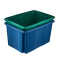 Pikkukuva 4 / 11: säilytyslaatikko "emil eco", 45 litraa, eko-sininen kääntyvä/pinottava laatikko, upotetuilla kahvoilla, valmistettu kierrätysmateriaalista, - 1 kpl (1