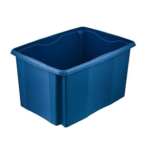 säilytyslaatikko "emil eco", 45 litraa, eko-sininen kääntyvä/pinottava laatikko, upotetuilla kahvoilla, valmistettu kierrätysmateriaalista, - 1 kpl (1