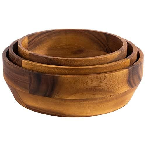 APS skål ACACIA, 3,0 liter, diameter: 270 mm gjord av oljat akaciaträ, stapelbar, tvättbar med fuktig trasa, - 1 st (796)