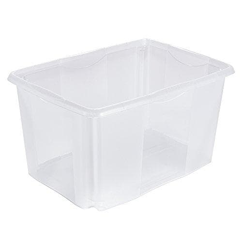keeper "emil" opbevaringsboks, 45 liter, naturlig roterende/stablingsboks, med forsænkede greb, farve: naturlig-transparent, - 1 stk (1053600100000)