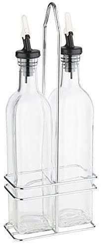 APS eddike- og oliekruetsæt, glas/rustfrit stål, 0,5 liter glaseddike og oliebeholder med låg, med - 1 stk (40446)