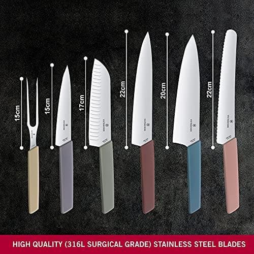 Victorinox 6.7186.66 keittiö aterimet & veitsisetti 6 kpl veitsilohko/ruokailuvälinesarja (V-6.71 86.66)