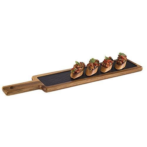 APS serveringsbræt, 2-delt (B)430 x (D)120 mm rustikt bord af akacietræ, med ophængshul og - 1 stk (813)