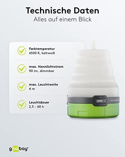 LED retkeilyvalo, 3-in-1, taitettava (58392)