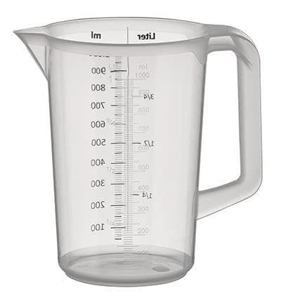 APS-måttbägare, 1,0 liter, transparent tillverkad av polypropen, med stängt handtag, präglad - 1 st (30047)