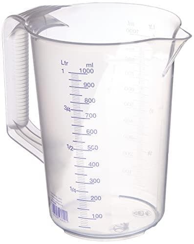 APS-måttbägare, 1,0 liter, transparent tillverkad av polypropen, med stängt handtag, präglad - 1 st (30047)