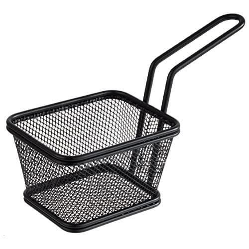 APS SNACKHOLDER tarjoilupaistokori, 100 x 85 mm, musta, valmistettu ruostumattomasta teräksestä, neliö, kahvan pituus: 90 mm, korkeus: 65 mm, - 1 kpl