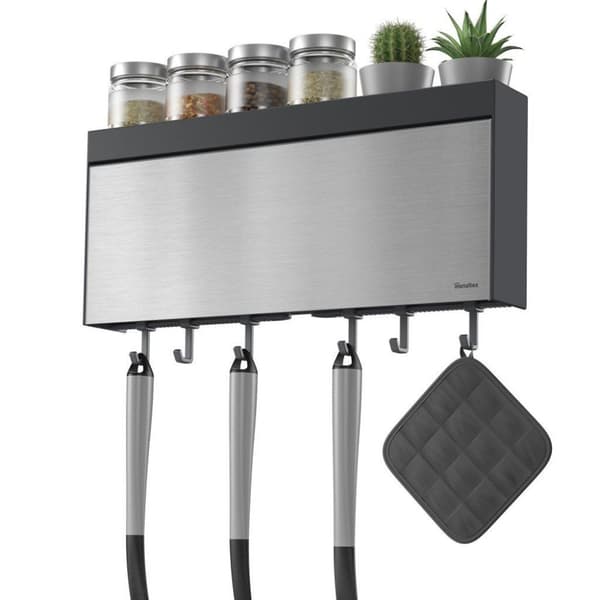 Metaltex Kitchen Helpers Tango Keukenrolhouder Snijhulpilla 38x6x17 cm RVS/Grijs