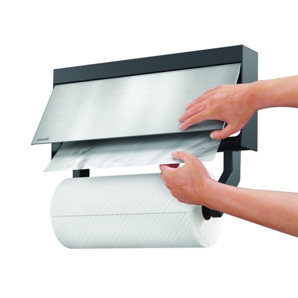 Metaltex Kitchen Helpers Tango Keukenrolhouder Snijhulpilla 38x6x17 cm RVS/Grijs