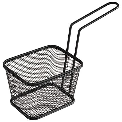 APS SNACKHOLDER tarjoilupaistokori, 130 x 105 mm, musta, ruostumatonta terästä, neliö, kahvan pituus: 135 mm, korkeus: 90 mm, - 1 kpl (40627)