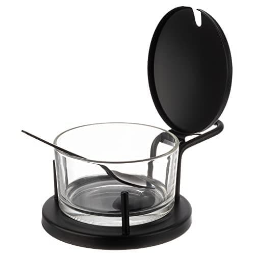 APS Parmesan cruet CLASSIC, glas/rustfrit stål, matsort glasbeholder, rustfrit stål låg, inkl. - 1 stk (40333)