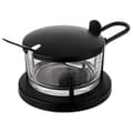 Miniatyrbillede 1 af 3: APS Parmesan cruet CLASSIC, glas/rustfrit stål, matsort glasbeholder, rustfrit stål låg, inkl. - 1 stk (40333)