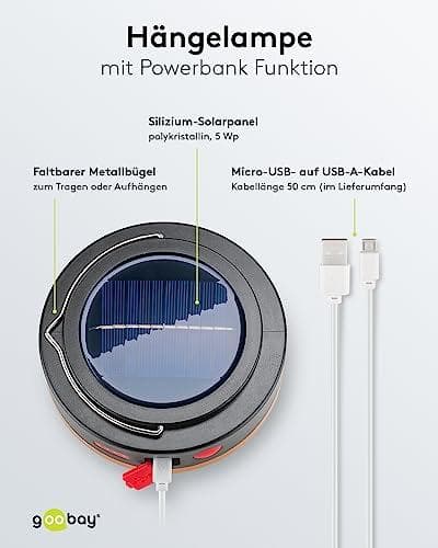 Goobay LED aurinkoretkeilylamppu IR-kaukosäätimellä (60344)