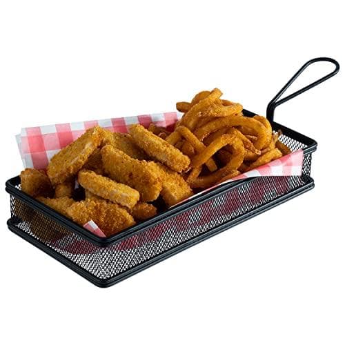 APS SNACKHOLDER tarjoilupaistokori, 260 x 130 mm, musta, valmistettu ruostumattomasta teräksestä, neliö, kahvan pituus: 90 mm, korkeus: 50 mm, - 1 kpl