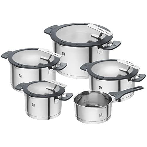 Zwilling 1009150 Simplify ruostumattomasta teräksestä valmistettu kattilasarja 5 kpl hopea-musta (66870-005-0)