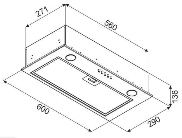 Ciarko SL BOX, 440 m³/t, 57 dB, Veggmonterbar, Sort, Rustfritt stål, Berøringskontroll, Aluminium