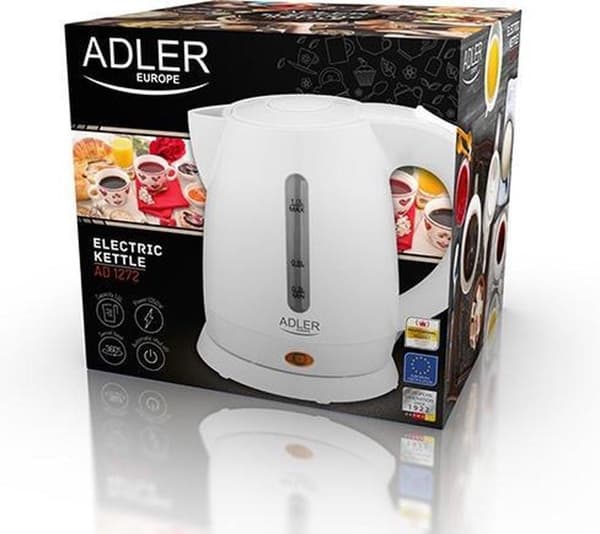Adler AD 1272 - Kedel - 1 liter - Hasselnød, Hvid - 1600 W