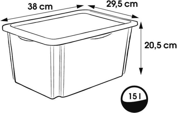 keeper förvaringslåda karolina "Bambi", 15 liters roterande/stapellåda med lock, tillverkad av PP, naturligt-transparent, - 1 st (1223600126600)