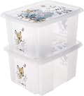 Miniatyrbild 2 av 6: keeper förvaringslåda karolina "Bambi", 15 liters roterande/stapellåda med lock, tillverkad av PP, naturligt-transparent, - 1 st (1223600126600)