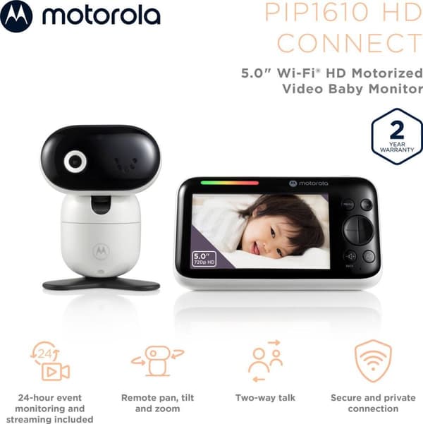 Motorola PIP1610 - 300 m - WLAN - kamera - hvid - 12,7 cm (5") - 1920 x 1080 pixels (505537471422)
