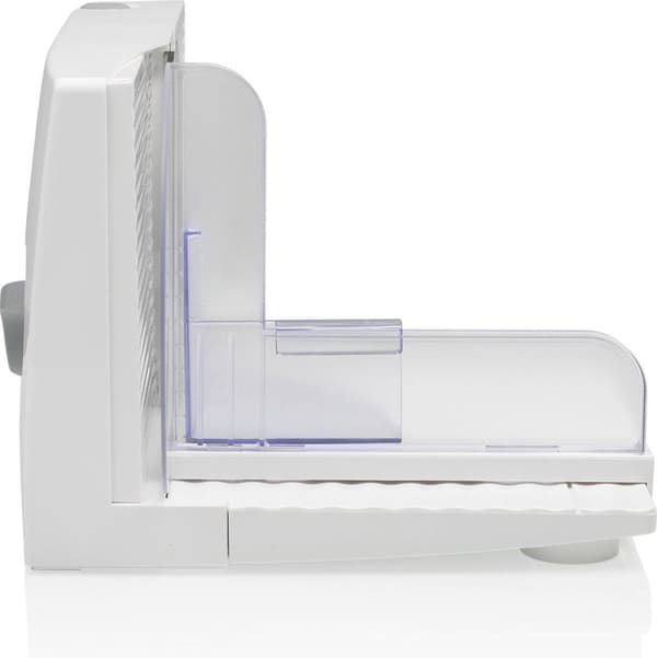 Tristar EM-2098 matskärare. Skivmaskinstyp: Elektrisk, Skivtjocklek (max): 1,5 cm, Produktens färg: Vit. Effekt: 150 W, AC ingångsspänning: 230 V, AC