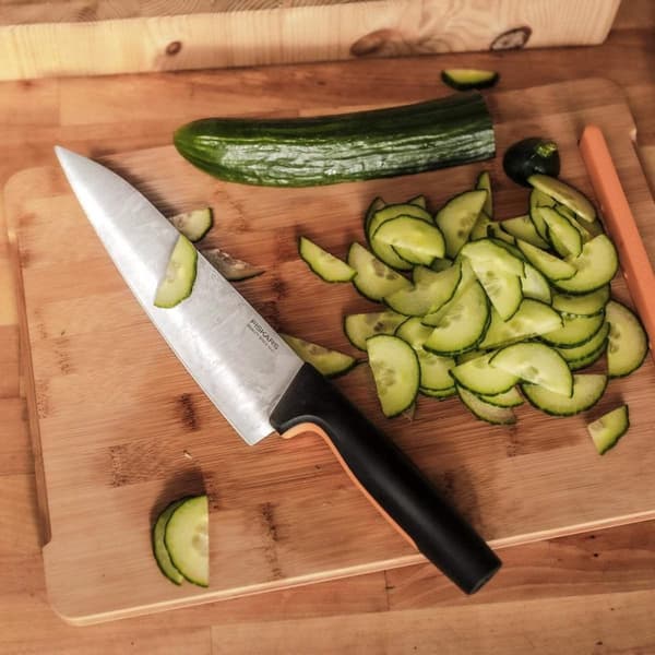 Fiskars funktionell form - Skårknivsblock - Rostfritt stål - Bambu - Plast - Rostfritt stål - Rostfritt stål - Trä - Svart - Orange (1057553)