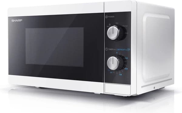 Sharp YC-MS01E-W. Apparatplacering: Bänkskiva, Produkttyp: Solo mikrovågsugn, Intern kapacitet: 20L. Ansluten effekt: 1270 W, AC inspänning: 230 V, AC