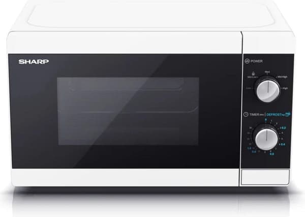 Sharp YC-MS01E-W. Apparatplacering: Bänkskiva, Produkttyp: Solo mikrovågsugn, Intern kapacitet: 20L. Ansluten effekt: 1270 W, AC inspänning: 230 V, AC