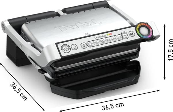 Tefal OptiGrill + Optigrill+ Snacking&Baking GC714D - Rustfrit stål - Rektangulært - 600 cm² - Aluminium - Termoplastisk - Færdig - Temperatur (GC714D