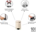 Miniatyrbild 6 av 9: Brabantia NewIcon - 3L - Rund - Beige - Belgien - 16,8 cm - 168 mm (202582)