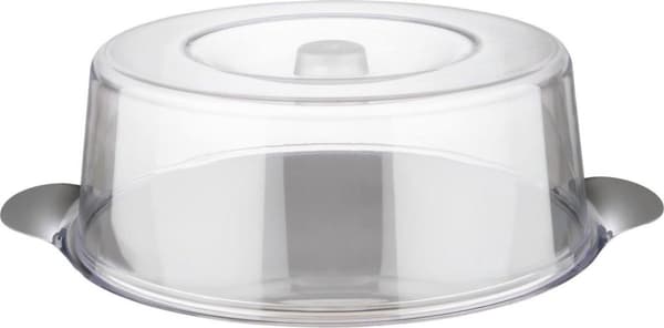 APS tårtställ med kupol, diameter: 300 mm x (H)110 mm 18/0 tårtställ i rostfritt stål, polystyren kupol - 1 st (65)