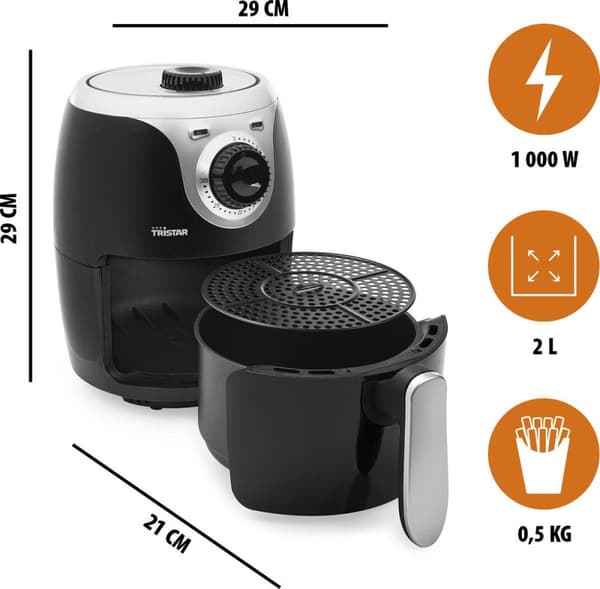 Tristar FR-6980 Mini Chrispy Fryer - Kuumailmarasvakeitin - 2 L - 80 °C - 200 °C - 30 min - Yksi (FR-6980)
