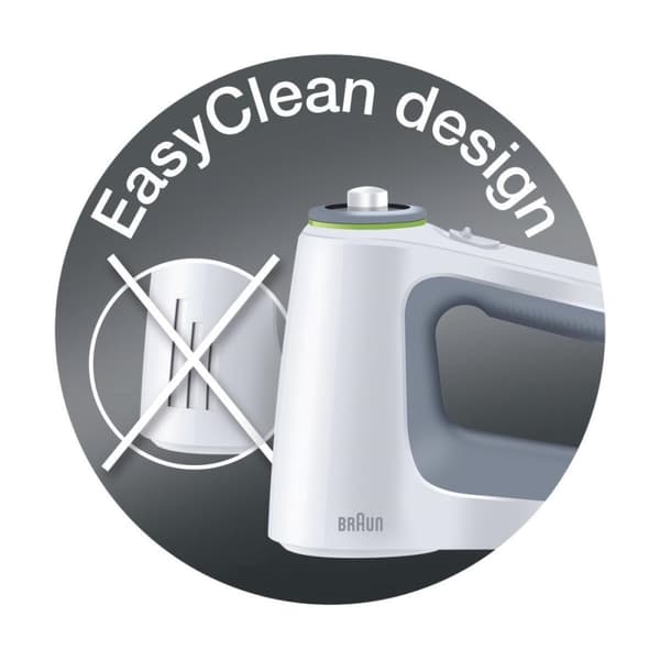 Braun MultiMix 5 HM 5107. Typ: Handmixer, Kontrolltyp: Knoppar, Rotation, Mixerfunktioner: Vispa, knåda, mixa. Produktens färg: Grå, Vit. Material kni