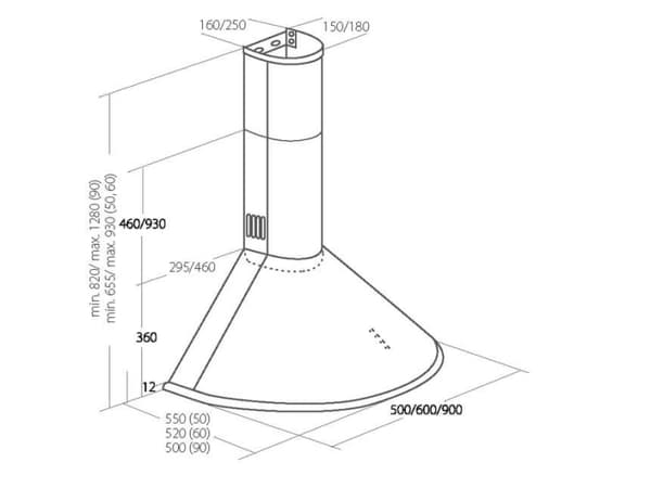 Akpo WK-4 Dandys Eco, 420 m³/t, Ducted/Resirkulerende, 51 dB, 61 dB, Veggmonterbar, Hvit