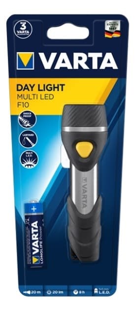 Varta Day Light Multi LED F10 nøglering blinklys aluminium - sort (16631101421)