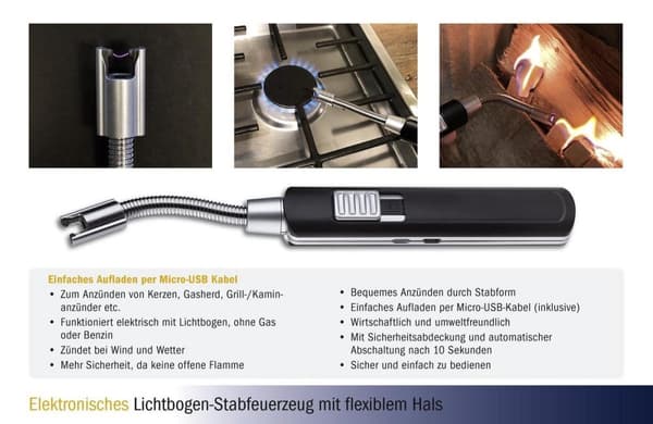 HOMIEZ - Keittiön apuvälineet - Sähköinen USB-sytytin