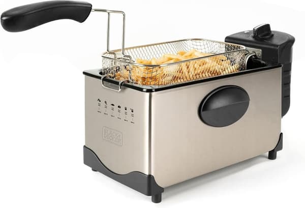 Black & Decker sähköinen rasvakeitin BXDF2100E 2100W 3L hajuton lämpötilavalinta ruostumatonta terästä