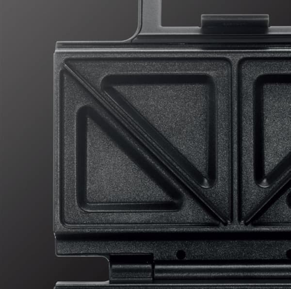 Krups FDK453 Farve: Sølv-Sort - Sandwichmaskine - til delt toast - varmeplader med non-stick belægning - 850 watt (FDK 453)