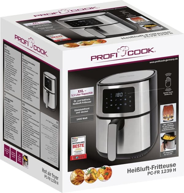 ProfiCook FR 1239 H - Kuumailmakeitin - Airfryer - 5,5 litraa - 1400 W