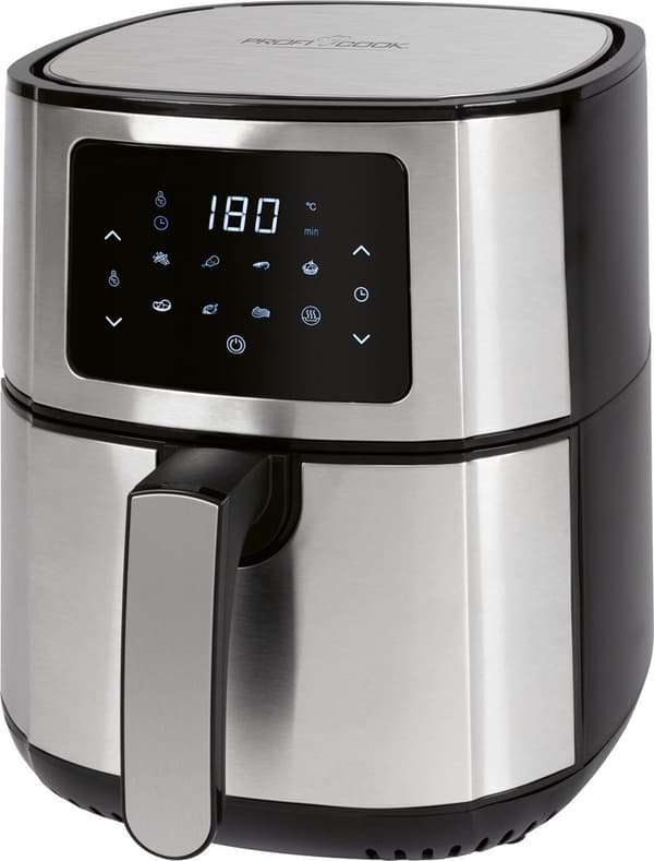 ProfiCook FR 1239 H - Kuumailmakeitin - Airfryer - 5,5 litraa - 1400 W musta, Ruostumaton teräs