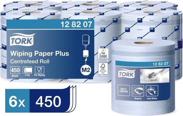 TORK 128207 Vahvat monikäyttöiset paperipyyhkeet, sininen M2