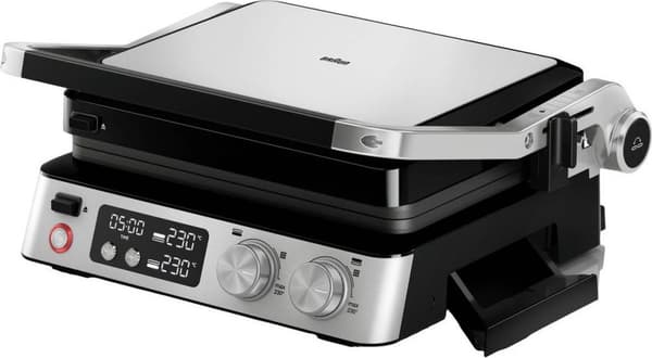 Braun CG7040 CG BRAUN STEELBK Kontaktgrill Bordstimerfunktion, Fällbar, Med display, Portabel Svart, Rostfritt stål