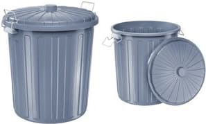 helit affaldsspand med låg, grå, 73 liter uigennemsigtig & mat plast, 2 metalbeslag - 1 stk (H2405883)