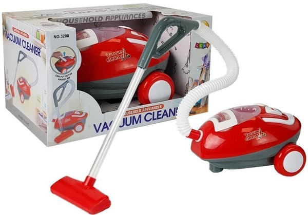 Large Battery Operated Vacuum Cleaner with Sound Red and White