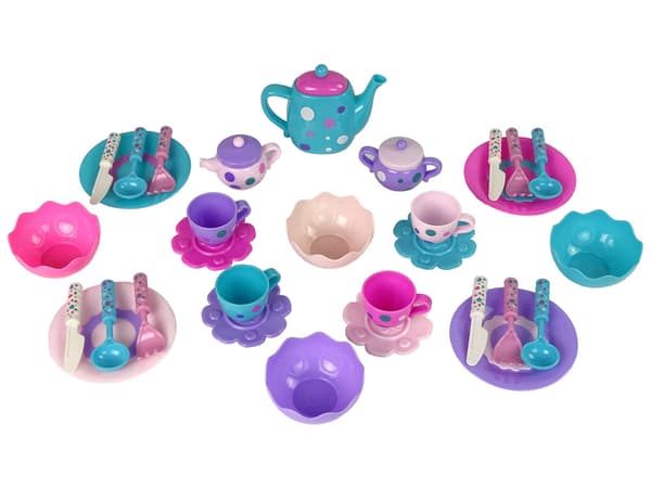 Tea Set Cups Plates Cutlery Bowls