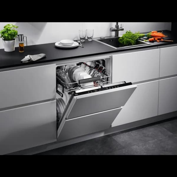 AEG Series 7000 FAV55BVI3P, Fully built-in, Full size (60 cm), White, Black, Touch, LED