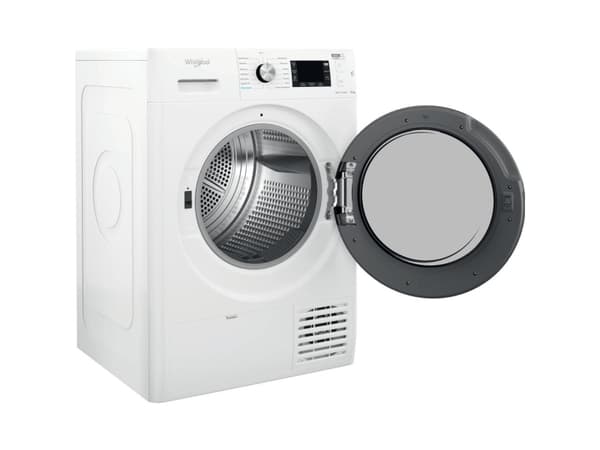 Whirlpool FFT M22 8X2B PL, Frittstående, Frontmatet, Varme pumpe, Hvit, Knapper, Rotasjon, Riktig/Høyre