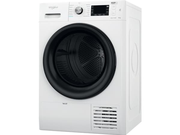 Whirlpool FFT M22 8X2B PL, Frittstående, Frontmatet, Varme pumpe, Hvit, Knapper, Rotasjon, Riktig/Høyre Hvit