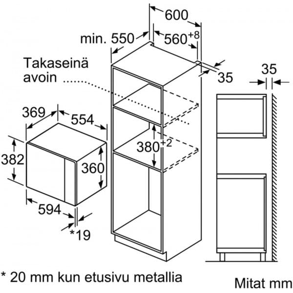 Bosch BFL554MB0 Serie 6 mikrobølgeovn, sort