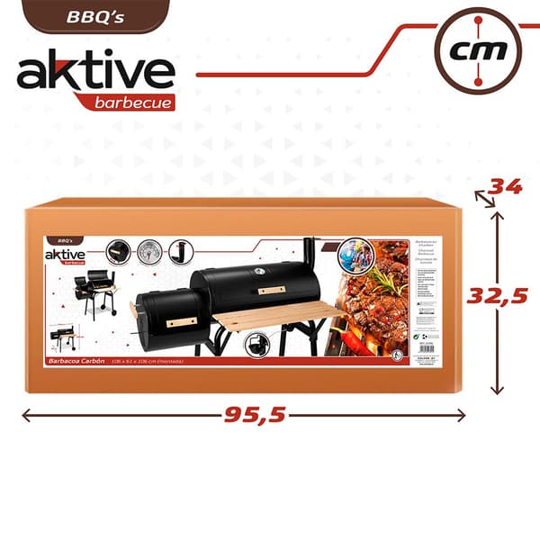 Aktive Grill Carbon 106x61x106 Cm Sort